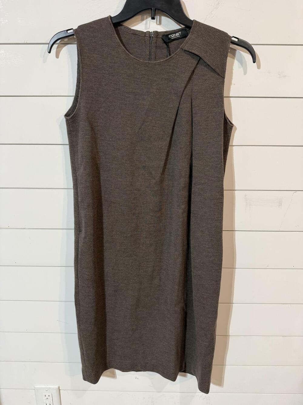 Tonet of Italy Brown Sleeveless Sheath Dress Size 10 NWT RTL $518